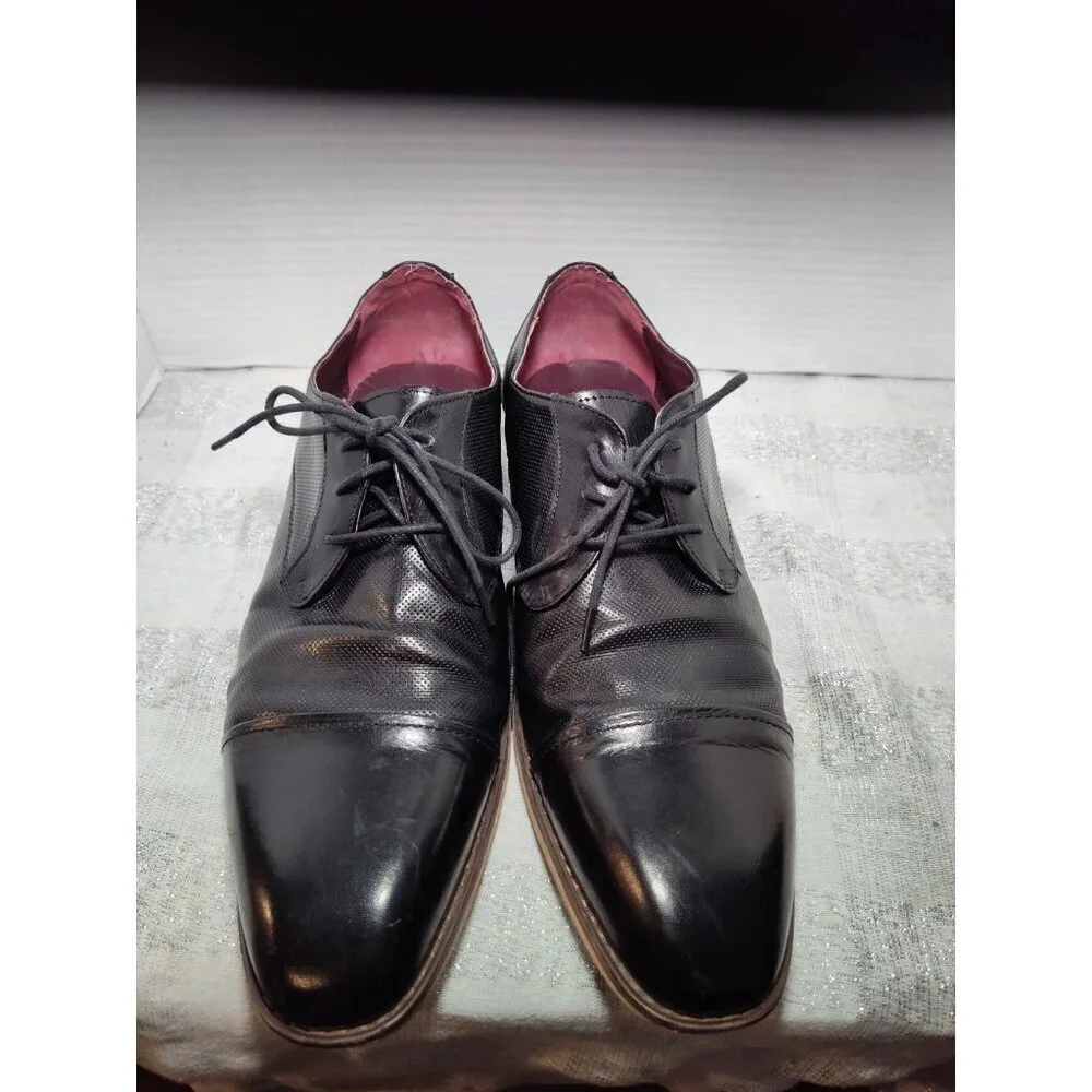 VINTAGE FOUNDRY CO. Men's Black‎ Leather Lace-Up Oxford Shoes SZ 10.5 VF1004-SE